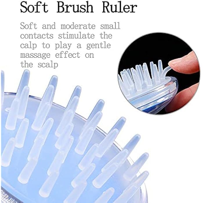 N.C NC Crystal clear shampoo brush head massage shampoo brush hair massage brush bath brush silicone shampoo brush (Blue) - Image 2